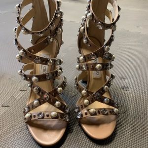 Jimmy Choo Moore Jewel & Pearl Embellished Sandals